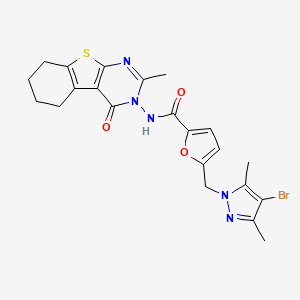 5-[(4-bromo-3,5-dimethyl-1H-pyrazol-1-yl)methyl]-N-(2-methyl-4-oxo-5,6,7,8-tetrahydro[1]benzothieno[2,3-d]pyrimidin-3(4H)-yl)furan-2-carboxamide