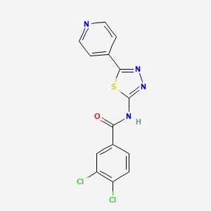 3,4-dichloro-N-[5-(pyridin-4-yl)-1,3,4-thiadiazol-2-yl]benzamide