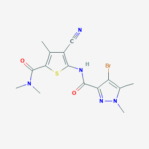 4-bromo-N-[3-cyano-5-(dimethylcarbamoyl)-4-methylthiophen-2-yl]-1,5-dimethyl-1H-pyrazole-3-carboxamide