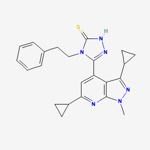 5-(3,6-dicyclopropyl-1-methyl-1H-pyrazolo[3,4-b]pyridin-4-yl)-4-(2-phenylethyl)-4H-1,2,4-triazole-3-thiol