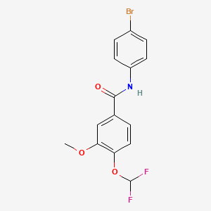 molecular formula C15H12BrF2NO3 B10963775 N-(4-bromophenyl)-4-(difluoromethoxy)-3-methoxybenzamide 