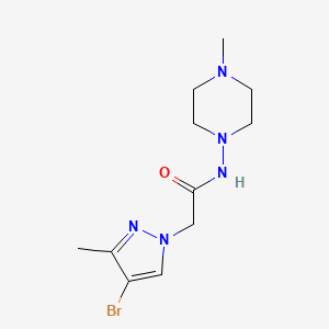 molecular formula C11H18BrN5O B10963779 2-(4-bromo-3-methyl-1H-pyrazol-1-yl)-N-(4-methylpiperazin-1-yl)acetamide 