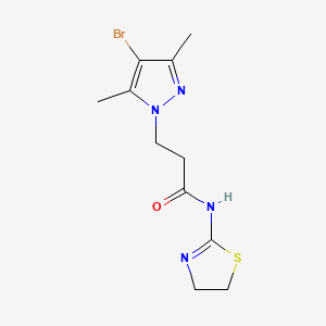 3-(4-bromo-3,5-dimethyl-1H-pyrazol-1-yl)-N-(4,5-dihydro-1,3-thiazol-2-yl)propanamide