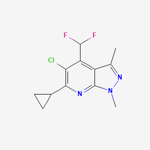 molecular formula C12H12ClF2N3 B10963835 5-chloro-6-cyclopropyl-4-(difluoromethyl)-1,3-dimethyl-1H-pyrazolo[3,4-b]pyridine 