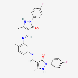 (4Z,4'Z)-4,4'-{(4-methylbenzene-1,3-diyl)bis[imino(Z)methylylidene]}bis[2-(4-fluorophenyl)-5-methyl-2,4-dihydro-3H-pyrazol-3-one]