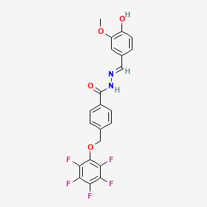 N'-[(E)-(4-hydroxy-3-methoxyphenyl)methylidene]-4-[(pentafluorophenoxy)methyl]benzohydrazide