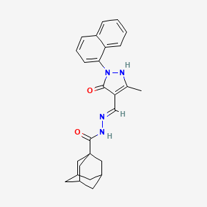 molecular formula C26H28N4O2 B10963913 N'-[(Z)-(3-methyl-1-naphthalen-1-yl-5-oxopyrazol-4-ylidene)methyl]adamantane-1-carbohydrazide 