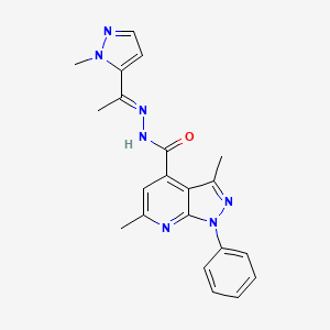 3,6-dimethyl-N'-[(1E)-1-(1-methyl-1H-pyrazol-5-yl)ethylidene]-1-phenyl-1H-pyrazolo[3,4-b]pyridine-4-carbohydrazide