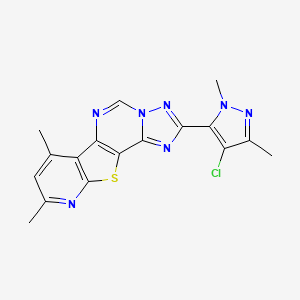 4-(4-chloro-2,5-dimethylpyrazol-3-yl)-11,13-dimethyl-16-thia-3,5,6,8,14-pentazatetracyclo[7.7.0.02,6.010,15]hexadeca-1(9),2,4,7,10(15),11,13-heptaene