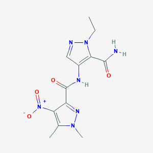 N-(5-carbamoyl-1-ethyl-1H-pyrazol-4-yl)-1,5-dimethyl-4-nitro-1H-pyrazole-3-carboxamide