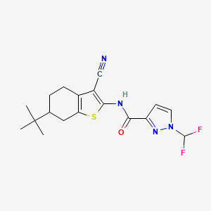 N-(6-tert-butyl-3-cyano-4,5,6,7-tetrahydro-1-benzothiophen-2-yl)-1-(difluoromethyl)-1H-pyrazole-3-carboxamide