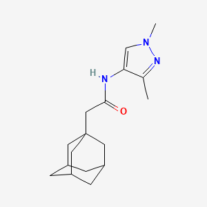 molecular formula C17H25N3O B10964000 2-(1-adamantyl)-N-(1,3-dimethyl-1H-pyrazol-4-yl)acetamide 