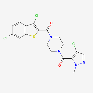 (4-chloro-1-methyl-1H-pyrazol-5-yl){4-[(3,6-dichloro-1-benzothiophen-2-yl)carbonyl]piperazin-1-yl}methanone