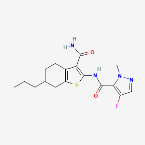 N-(3-carbamoyl-6-propyl-4,5,6,7-tetrahydro-1-benzothiophen-2-yl)-4-iodo-1-methyl-1H-pyrazole-5-carboxamide