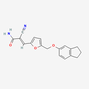 molecular formula C18H16N2O3 B10964073 (2E)-2-cyano-3-{5-[(2,3-dihydro-1H-inden-5-yloxy)methyl]furan-2-yl}prop-2-enamide 