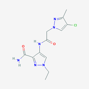 4-{[(4-chloro-3-methyl-1H-pyrazol-1-yl)acetyl]amino}-1-ethyl-1H-pyrazole-3-carboxamide