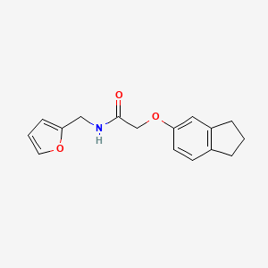 2-(2,3-dihydro-1H-inden-5-yloxy)-N-(furan-2-ylmethyl)acetamide