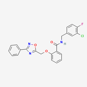 molecular formula C23H17ClFN3O3 B10964117 N-(3-chloro-4-fluorobenzyl)-2-[(3-phenyl-1,2,4-oxadiazol-5-yl)methoxy]benzamide 