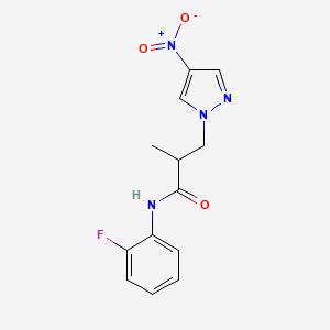 N-(2-fluorophenyl)-2-methyl-3-(4-nitro-1H-pyrazol-1-yl)propanamide