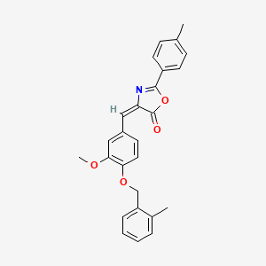 (4E)-4-{3-methoxy-4-[(2-methylbenzyl)oxy]benzylidene}-2-(4-methylphenyl)-1,3-oxazol-5(4H)-one