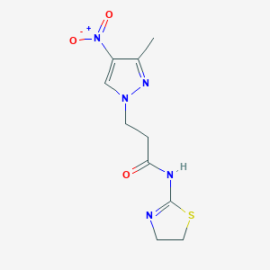 N-(4,5-dihydro-1,3-thiazol-2-yl)-3-(3-methyl-4-nitro-1H-pyrazol-1-yl)propanamide