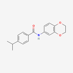 molecular formula C18H19NO3 B10964268 N-(2,3-dihydro-1,4-benzodioxin-6-yl)-4-(propan-2-yl)benzamide 