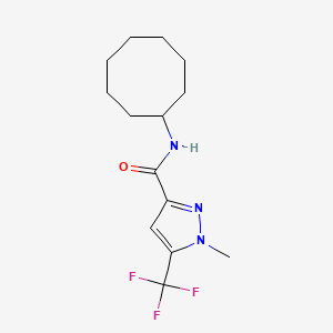 molecular formula C14H20F3N3O B10964277 N-cyclooctyl-1-methyl-5-(trifluoromethyl)-1H-pyrazole-3-carboxamide 