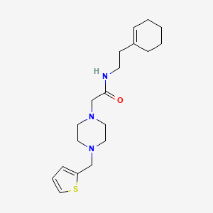 molecular formula C19H29N3OS B10964289 N-[2-(cyclohex-1-en-1-yl)ethyl]-2-[4-(thiophen-2-ylmethyl)piperazin-1-yl]acetamide 