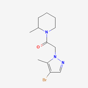 molecular formula C12H18BrN3O B10964299 2-(4-bromo-5-methyl-1H-pyrazol-1-yl)-1-(2-methylpiperidin-1-yl)ethanone 