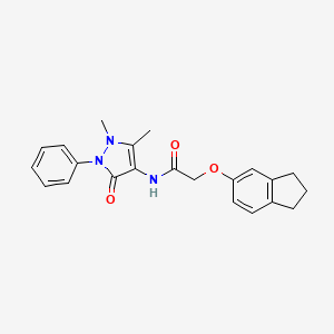 2-(2,3-dihydro-1H-inden-5-yloxy)-N-(1,5-dimethyl-3-oxo-2-phenyl-2,3-dihydro-1H-pyrazol-4-yl)acetamide