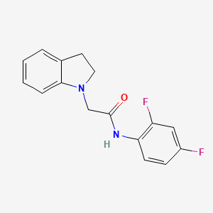 molecular formula C16H14F2N2O B10964329 N-(2,4-difluorophenyl)-2-(2,3-dihydro-1H-indol-1-yl)acetamide 