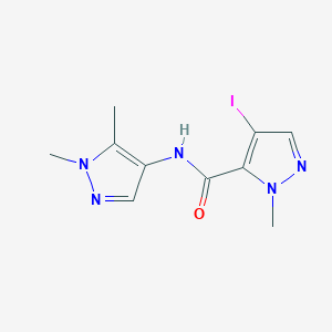 molecular formula C10H12IN5O B10964337 N-(1,5-dimethyl-1H-pyrazol-4-yl)-4-iodo-1-methyl-1H-pyrazole-5-carboxamide 