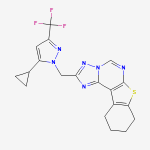 2-{[5-cyclopropyl-3-(trifluoromethyl)-1H-pyrazol-1-yl]methyl}-8,9,10,11-tetrahydro[1]benzothieno[3,2-e][1,2,4]triazolo[1,5-c]pyrimidine