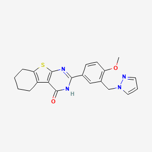 2-[4-methoxy-3-(1H-pyrazol-1-ylmethyl)phenyl]-5,6,7,8-tetrahydro[1]benzothieno[2,3-d]pyrimidin-4(3H)-one