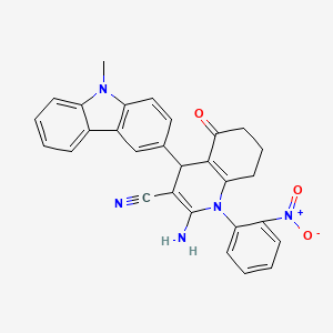 2-amino-4-(9-methyl-9H-carbazol-3-yl)-1-(2-nitrophenyl)-5-oxo-1,4,5,6,7,8-hexahydroquinoline-3-carbonitrile