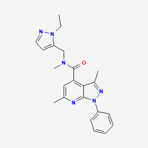 N-[(1-ethyl-1H-pyrazol-5-yl)methyl]-N,3,6-trimethyl-1-phenyl-1H-pyrazolo[3,4-b]pyridine-4-carboxamide