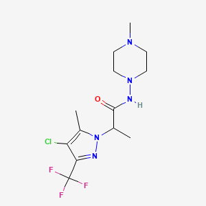 2-[4-chloro-5-methyl-3-(trifluoromethyl)-1H-pyrazol-1-yl]-N-(4-methylpiperazin-1-yl)propanamide