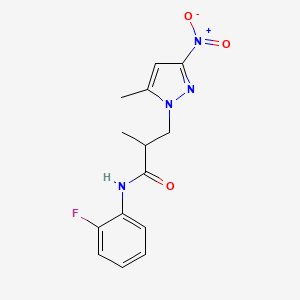 N-(2-fluorophenyl)-2-methyl-3-(5-methyl-3-nitro-1H-pyrazol-1-yl)propanamide