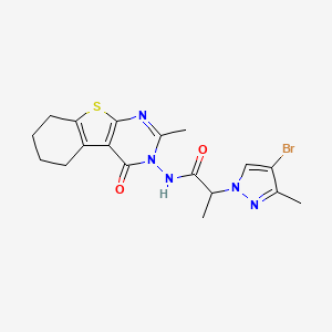 2-(4-Bromo-3-methyl-1H-pyrazol-1-YL)-N-[2-methyl-4-oxo-5,6,7,8-tetrahydro[1]benzothieno[2,3-D]pyrimidin-3(4H)-YL]propanamide