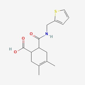 molecular formula C15H19NO3S B10964544 3,4-Dimethyl-6-[(thiophen-2-ylmethyl)carbamoyl]cyclohex-3-ene-1-carboxylic acid 