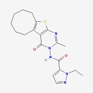 1-Ethyl-N-[2-methyl-4-oxo-5,6,7,8,9,10-hexahydrocycloocta[4,5]thieno[2,3-D]pyrimidin-3(4H)-YL]-1H-pyrazole-5-carboxamide