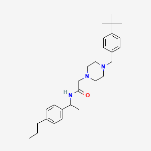 2-[4-(4-tert-butylbenzyl)piperazin-1-yl]-N-[1-(4-propylphenyl)ethyl]acetamide