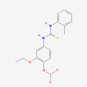 molecular formula C17H18F2N2O2S B10964628 1-[4-(Difluoromethoxy)-3-ethoxyphenyl]-3-(2-methylphenyl)thiourea 