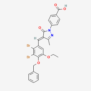 4-{(4E)-4-[4-(benzyloxy)-2,3-dibromo-5-ethoxybenzylidene]-3-methyl-5-oxo-4,5-dihydro-1H-pyrazol-1-yl}benzoic acid