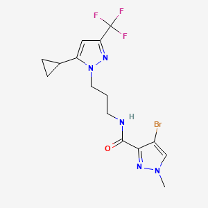 4-bromo-N-{3-[5-cyclopropyl-3-(trifluoromethyl)-1H-pyrazol-1-yl]propyl}-1-methyl-1H-pyrazole-3-carboxamide