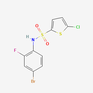 molecular formula C10H6BrClFNO2S2 B10964715 N-(4-bromo-2-fluorophenyl)-5-chlorothiophene-2-sulfonamide 