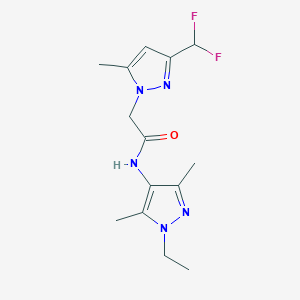 molecular formula C14H19F2N5O B10964727 2-[3-(difluoromethyl)-5-methyl-1H-pyrazol-1-yl]-N-(1-ethyl-3,5-dimethyl-1H-pyrazol-4-yl)acetamide 