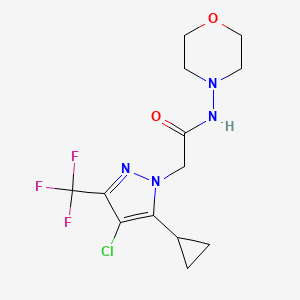 molecular formula C13H16ClF3N4O2 B10964731 2-[4-chloro-5-cyclopropyl-3-(trifluoromethyl)-1H-pyrazol-1-yl]-N-(morpholin-4-yl)acetamide 