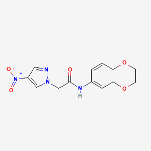 N-(2,3-dihydro-1,4-benzodioxin-6-yl)-2-(4-nitro-1H-pyrazol-1-yl)acetamide