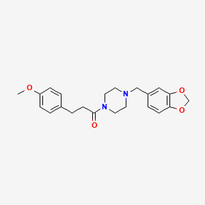 1-[4-(1,3-Benzodioxol-5-ylmethyl)piperazin-1-yl]-3-(4-methoxyphenyl)propan-1-one